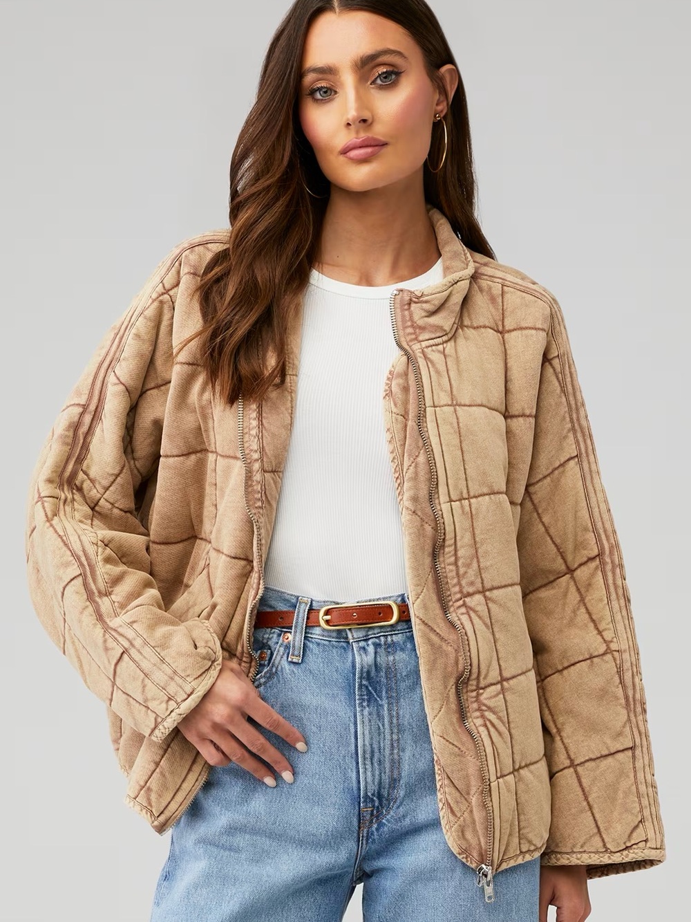 Free People Dolman Quilted Knit Jacket
